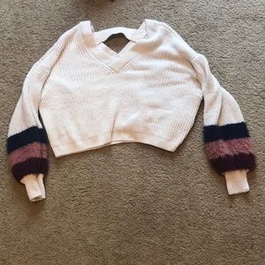 puff sleeve cropped sweater